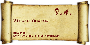 Vincze Andrea névjegykártya