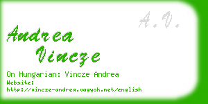 andrea vincze business card